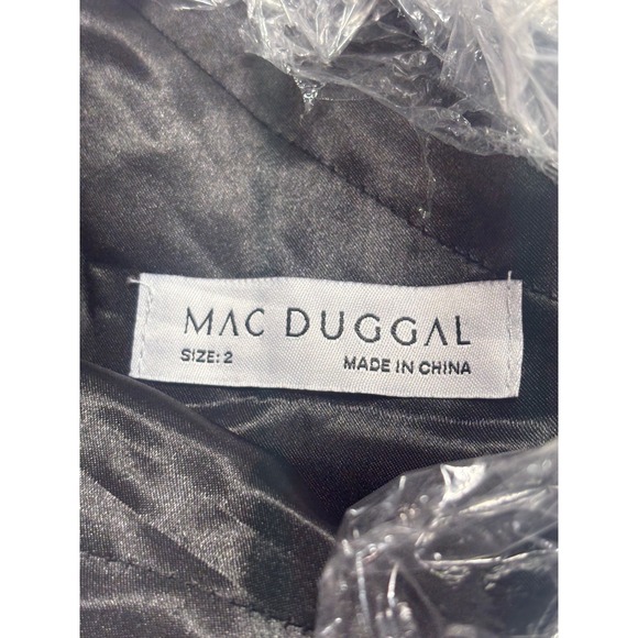 Mac Duggal NEW One Shoulder Bow Tea Midi Dress Silver Size 2 Style#67906‎ - Picture 8 of 8
